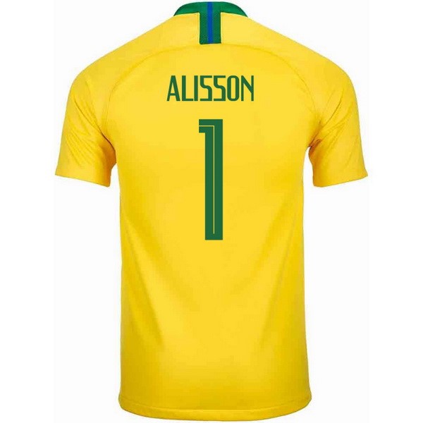 Camiseta Brasil 1ª Alisson 2018 Amarillo